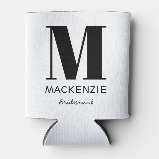 Name der Bridesmaid Monogram Dosenkühler (Vorderseite)