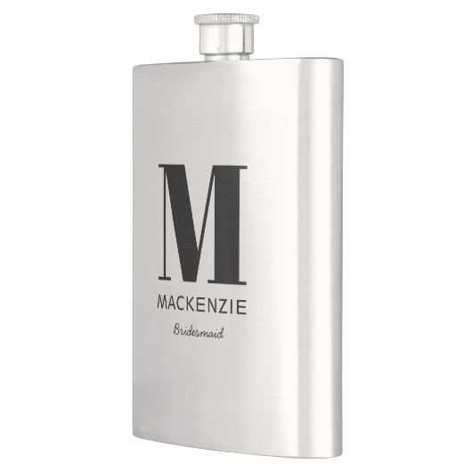 Name der Bridesmaid Monogram Flachmann (Links)