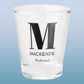 Name der Bridesmaid Monogram Schnapsglas