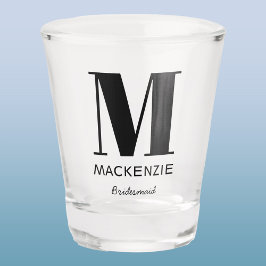 Name der Bridesmaid Monogram Schnapsglas