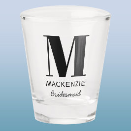 Name der Bridesmaid Monogram Schnapsglas
