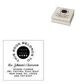 Name der Buchzeichen-Logo-Adresse des Lehrers Gummistempel (Stempel)