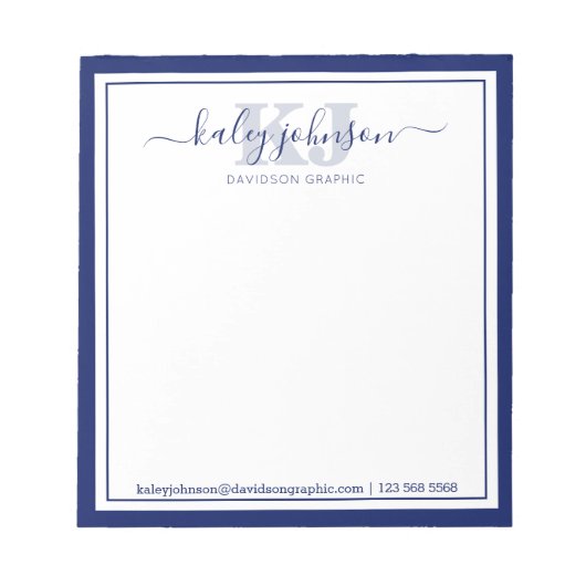 Name der Business Navy | Aus dem Schreibtisch des Notizblock (Vorderseite)