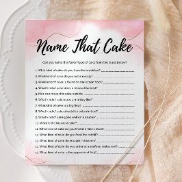 Name der Cake Rose Gold Party Game Card