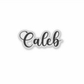 Name der Caleb - Handgeschriebene Kalligrafie Aufkleber (Vorderseite)