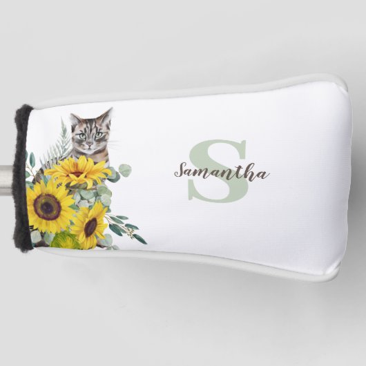 Name der Cat Sunflower Monogram Golf Headcover (Vorderseite)