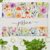 Name der Chic-Wildblume Geschirrtuch (Gefaltet)