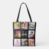 Name der Collage des Schwarzen Fotos Tasche (Rückseite)