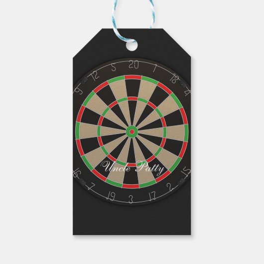 Name der Dartboard-Monogramm Geschenkanhänger (Rückseite)