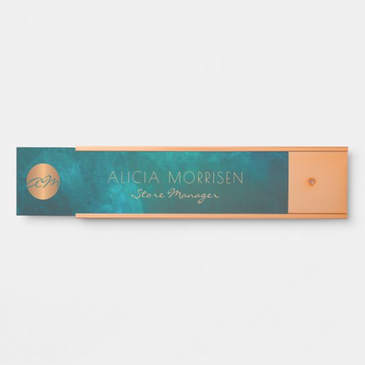 Name der Dienststelle für das moderne grüne Gold Türschild (Vorderseite )