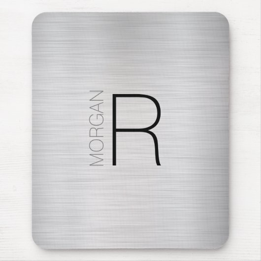 Name der DIY Monogramm, Schwarz Grau, Silber gebür Mousepad (Vorne)