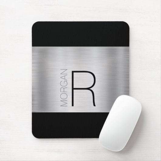 Name der DIY Monogramm, Schwarz Grau, Silber gebür Mousepad (Mit Mouse)