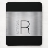 Name der DIY Monogramm, Schwarz Grau, Silber gebür Mousepad (Vorne)