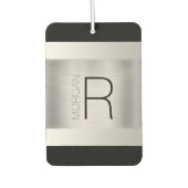 Name der DIY Monogramm, Schwarzer, Grauer Text, Si Autolufterfrischer (Vorderseite)