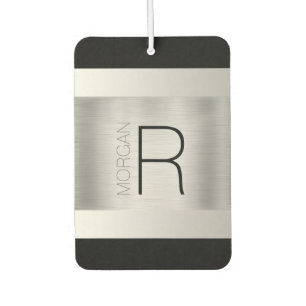 Name der DIY Monogramm, Schwarzer, Grauer Text, Si Autolufterfrischer