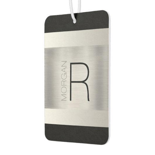 Name der DIY Monogramm, Schwarzer, Grauer Text, Si Autolufterfrischer (Links)