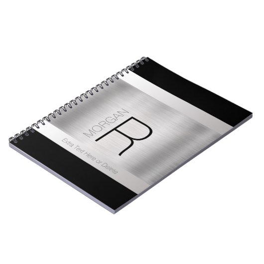 Name der DIY Monogramm, Schwarzer, Grauer Text, Si Notizblock (Linke Seite)