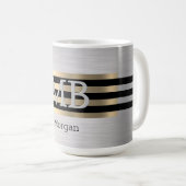 Name der DIY-Monogramm, Yel Gold-Pinselsilber, bla Kaffeetasse (VorderseiteRechts)
