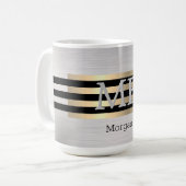Name der DIY-Monogramm, Yel Gold-Pinselsilber, bla Kaffeetasse (Vorderseite Links)