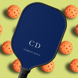 Name der dunkelblauen Monogramm-Initialen Pickleball Schläger
