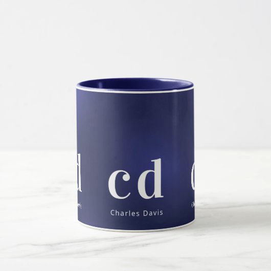 Name der dunkelblauen Monogramm-Initialen Tasse (Zentrum)