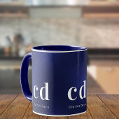 Name der dunkelblauen Monogramm-Initialen Tasse