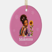 Name der dunkelhaarigen Mädchen Keramik Ornament (Rechts)