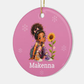 Name der dunkelhaarigen Mädchen Keramik Ornament (Links)