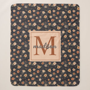 Name der dunklen Herbst-Moody Terracotta-Floral Sherpadecke