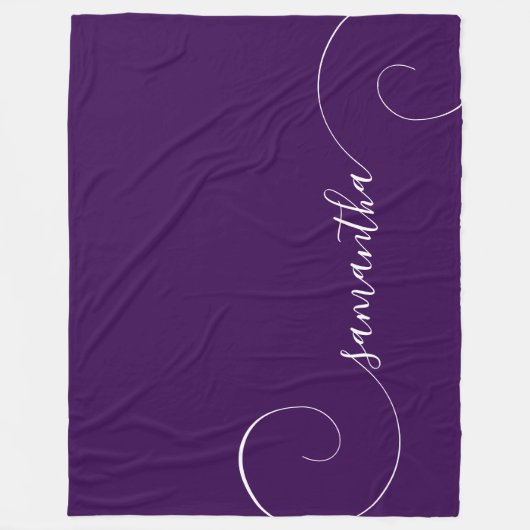 Name der dunklen Lila und weißen Curry Fleecedecke (Vorderseite)