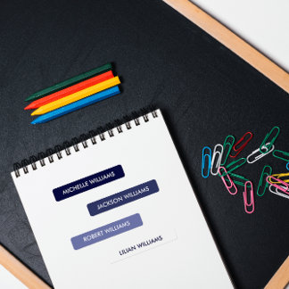 Name der einfachen Navy BLAUE Skala Etiketten