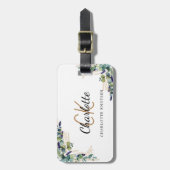 Name der Eukalyptus-goldmonogramm Gepäckanhänger (Vorderseite vertikal)