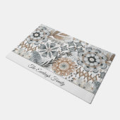 Name der Familie Custom Boho Fall Fußmatte (Schrägansicht)