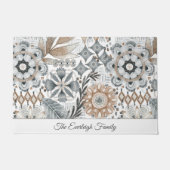 Name der Familie Custom Boho Fall Fußmatte (Vorderseite)