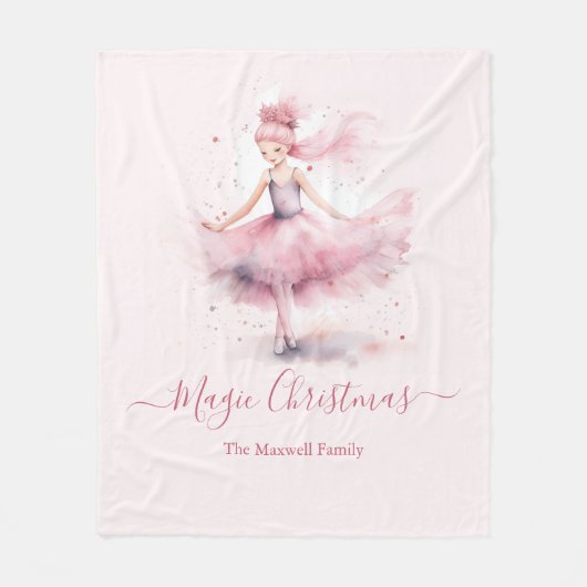 Name der Familie der Weihnachtsnutcracker ballerin Fleecedecke (Vorderseite)