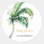 Name der Familie der Weihnachtspalme Runder Aufkleber (Vorderseite)
