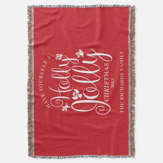 Name der Familie Holly Jolly Decke (Vorderseite Vertikal)