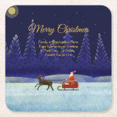 Name der Familie / Organisation Blau hinzufügen + Rechteckiger Pappuntersetzer (Vorderseite)