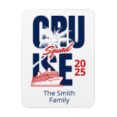 Name der Familie personalisiert Red and Blue Cruis Magnet (Vertikal)
