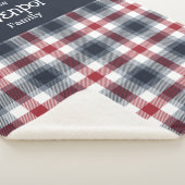 Name der Familie Red White und Blue Tartan Sherpadecke (3/4)