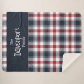 Name der Familie Red White und Blue Tartan Sherpadecke (Vorderseite (Horizontal))