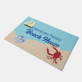 Name der Familie "Water and Sand Beach House" Fußmatte (Schrägansicht)