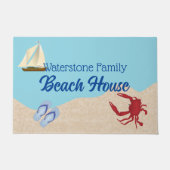 Name der Familie "Water and Sand Beach House" Fußmatte (Vorderseite)