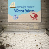 Name der Familie "Water and Sand Beach House" Fußmatte