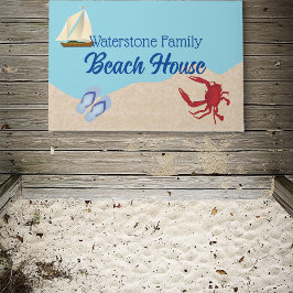 Name der Familie "Water and Sand Beach House" Fußmatte