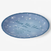 Name der Familienorganisation glücklich Neues Jahr Pappteller (Schrägansicht)