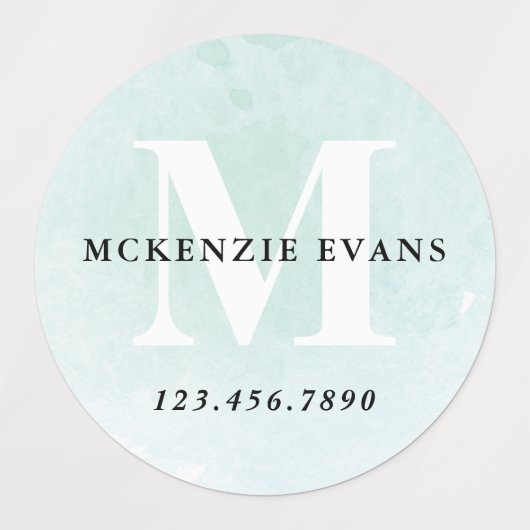 Name der Farbe des Monogramms Etiketten (Design 1)