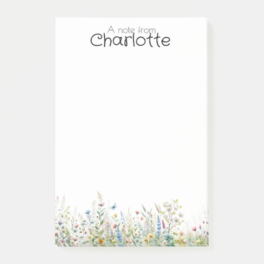 Name der farbigen Wildblume Post-it Klebezettel (Vorderseite)