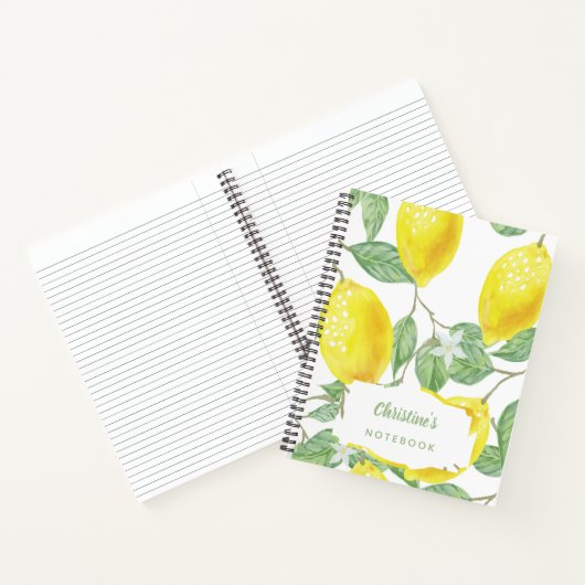 Name der farbigen Zitronen in Monogramm Notizblock (Innenseite)