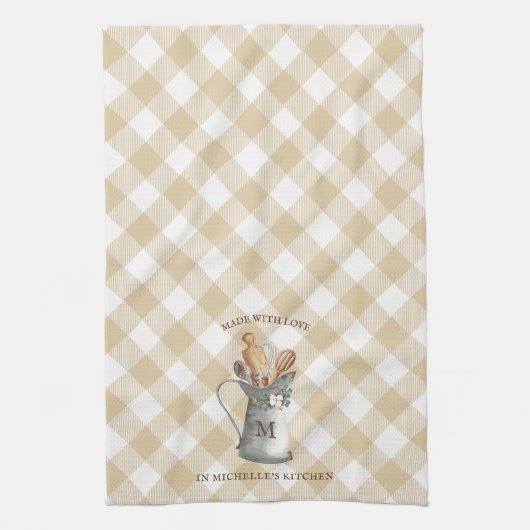 Name der Farm Monogram Geschirrtuch (Vertikal)